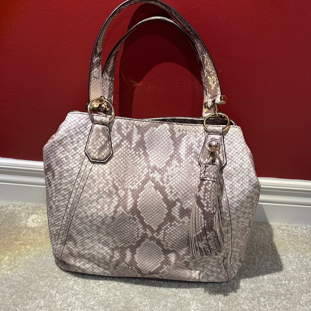 Elegant Snake Print Handbag